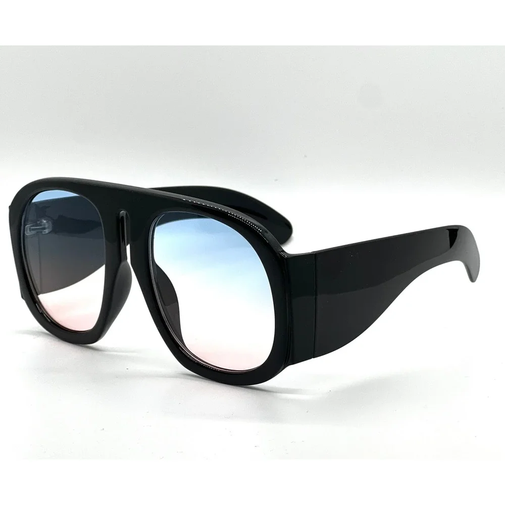 Female Sunglasses Black Gradient Blue Pink Lenses Designer Women‎ Eyewear Lentes